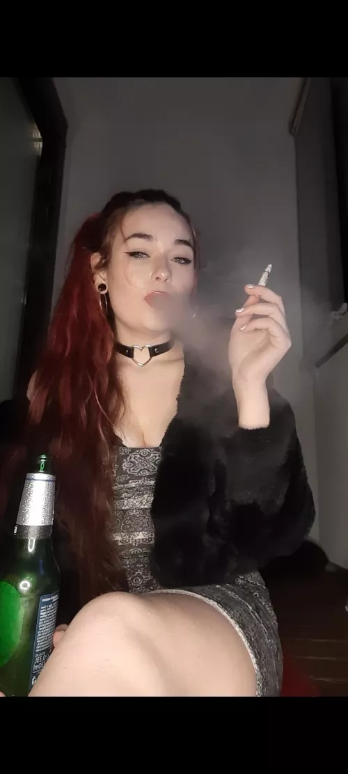 enjoying a cig and a drink🚬🍺