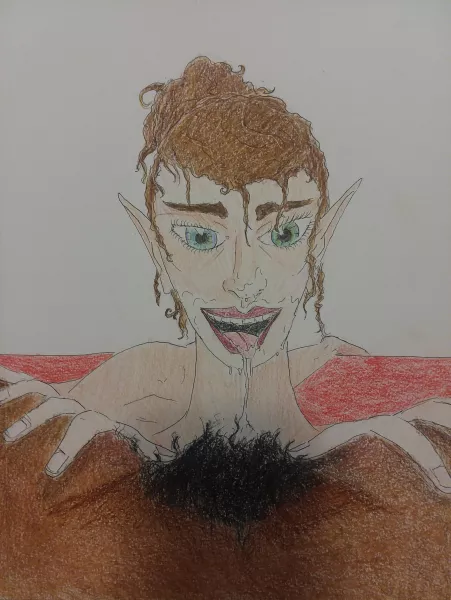 Enjoying her meal (OC)