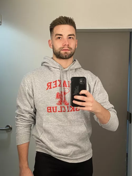 Enjoying my new sweatshirt