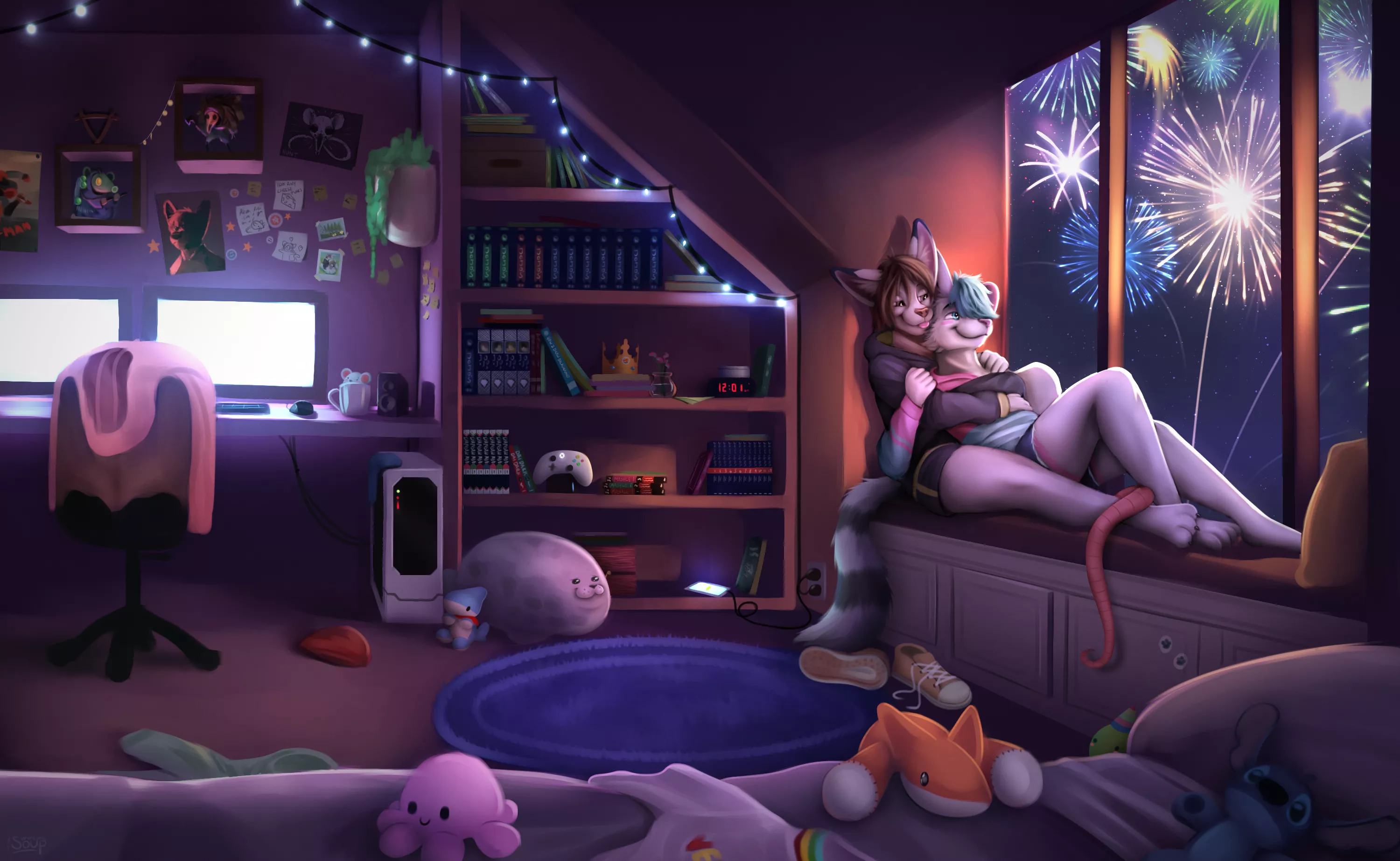 Enjoying the fireworks 💙 (By me, @SupersonicSoup)