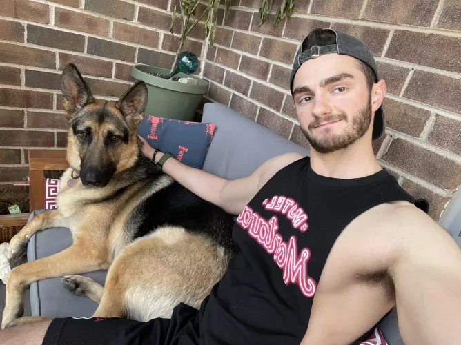 Enjoying the nice weather with the pup!