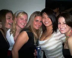 Everyone leans towards the center of gravity