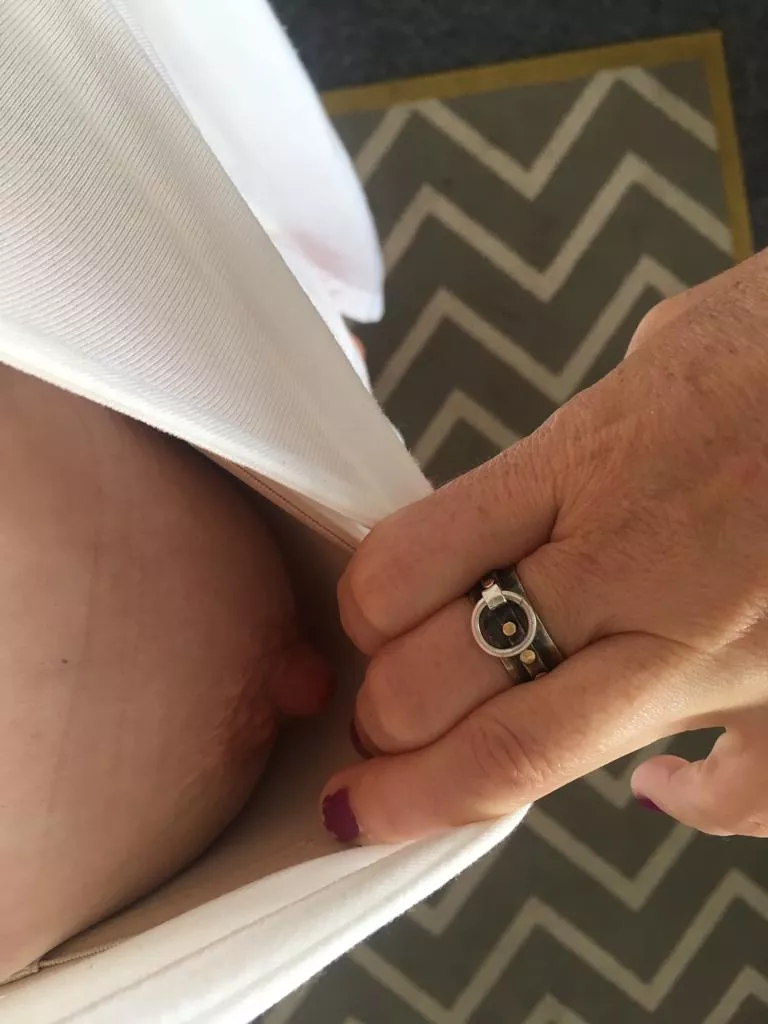 Exhibting herself from work as instructed Exhibting herself from work as instructed