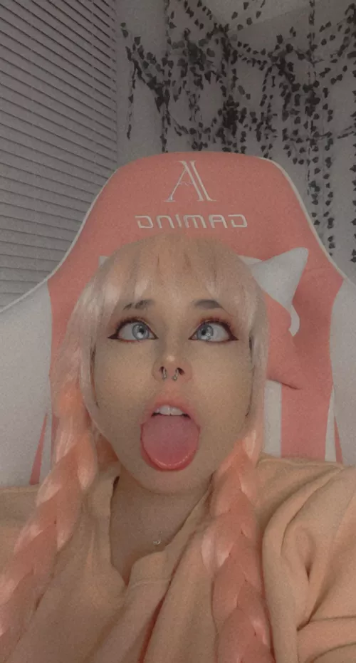 Eyes crossed tongue out. Okay daddy I’m ready!