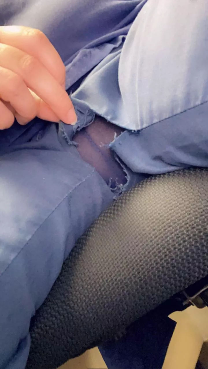 (F) I split my scrub bottoms at work...oh well, easier access🥵