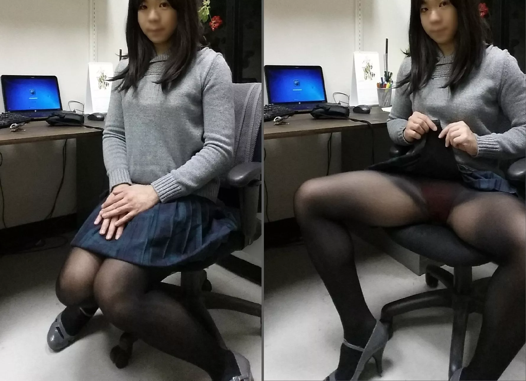 [F] Sweater weather just means having more layers for your office striptease :) (OC)