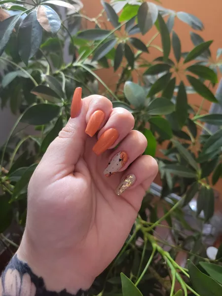 Fall is here in full swing and I'm embracing it with these hand painted pumpkins I painted when I did my own nails β‘