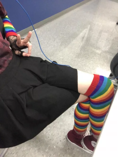 Feeling cute in my skirt and rainbow 🥰 Feeling cute in my skirt and rainbow 🥰