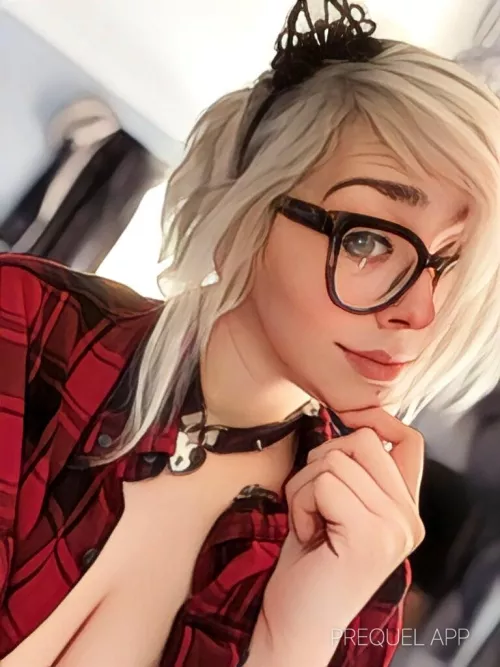 Feeling mischievous in Daddy's shirt