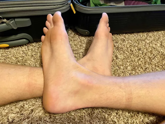 Feet are aching after walking all day. It felt so good to take my socks off, and I could definitely go for a rub now.