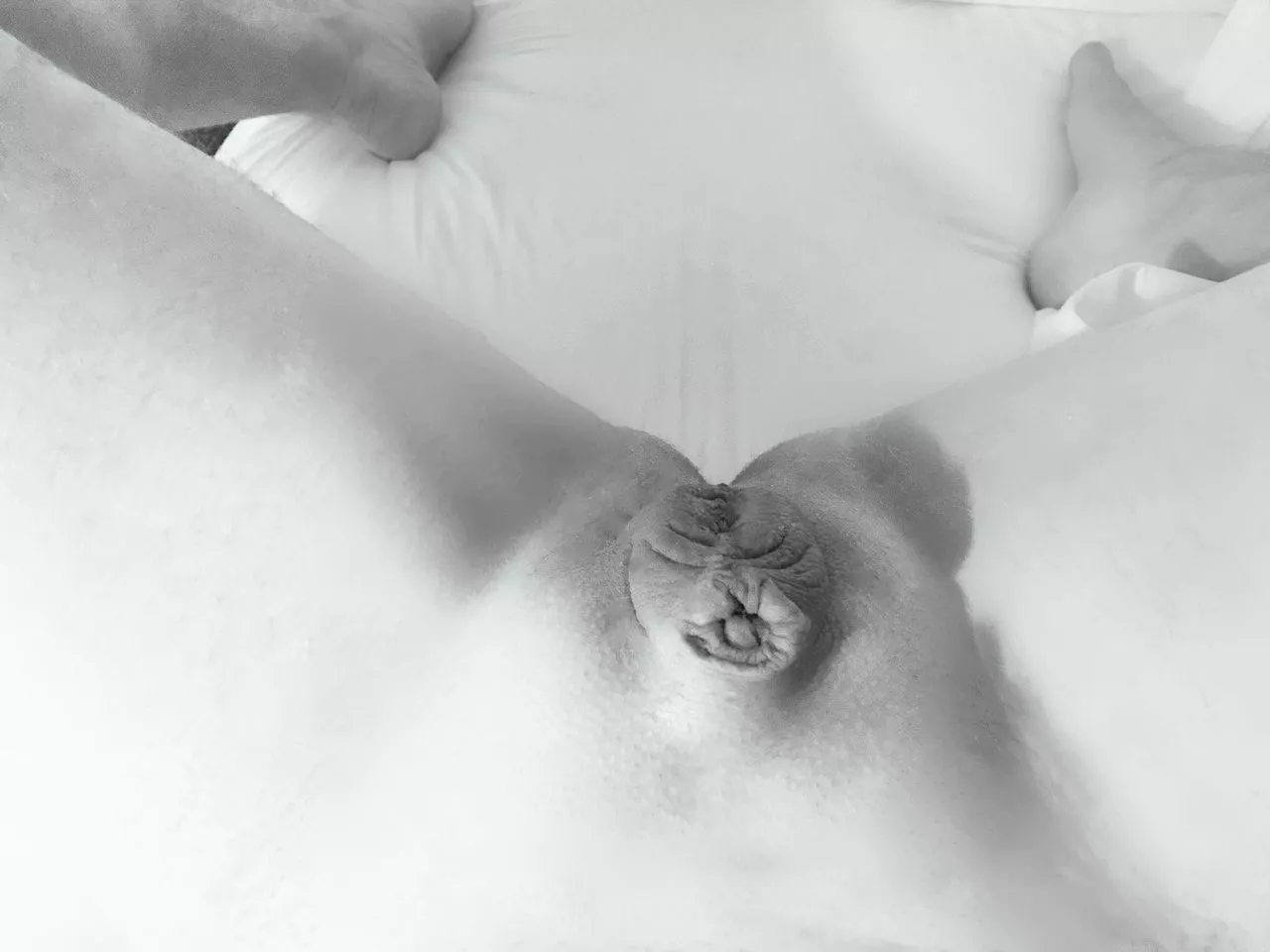 Felt especially small and cute today so I shed the panties for a quick pic 😜