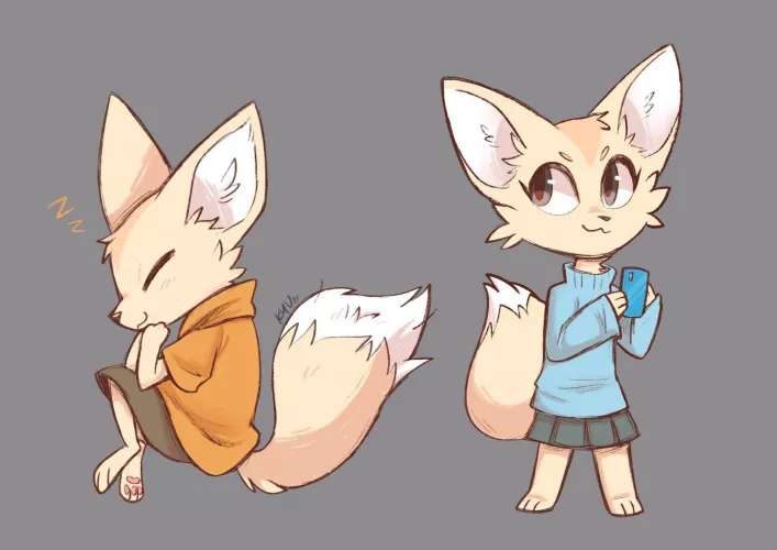 Fenneko warmup sketches! [art by me @kazunekomori on twitter]