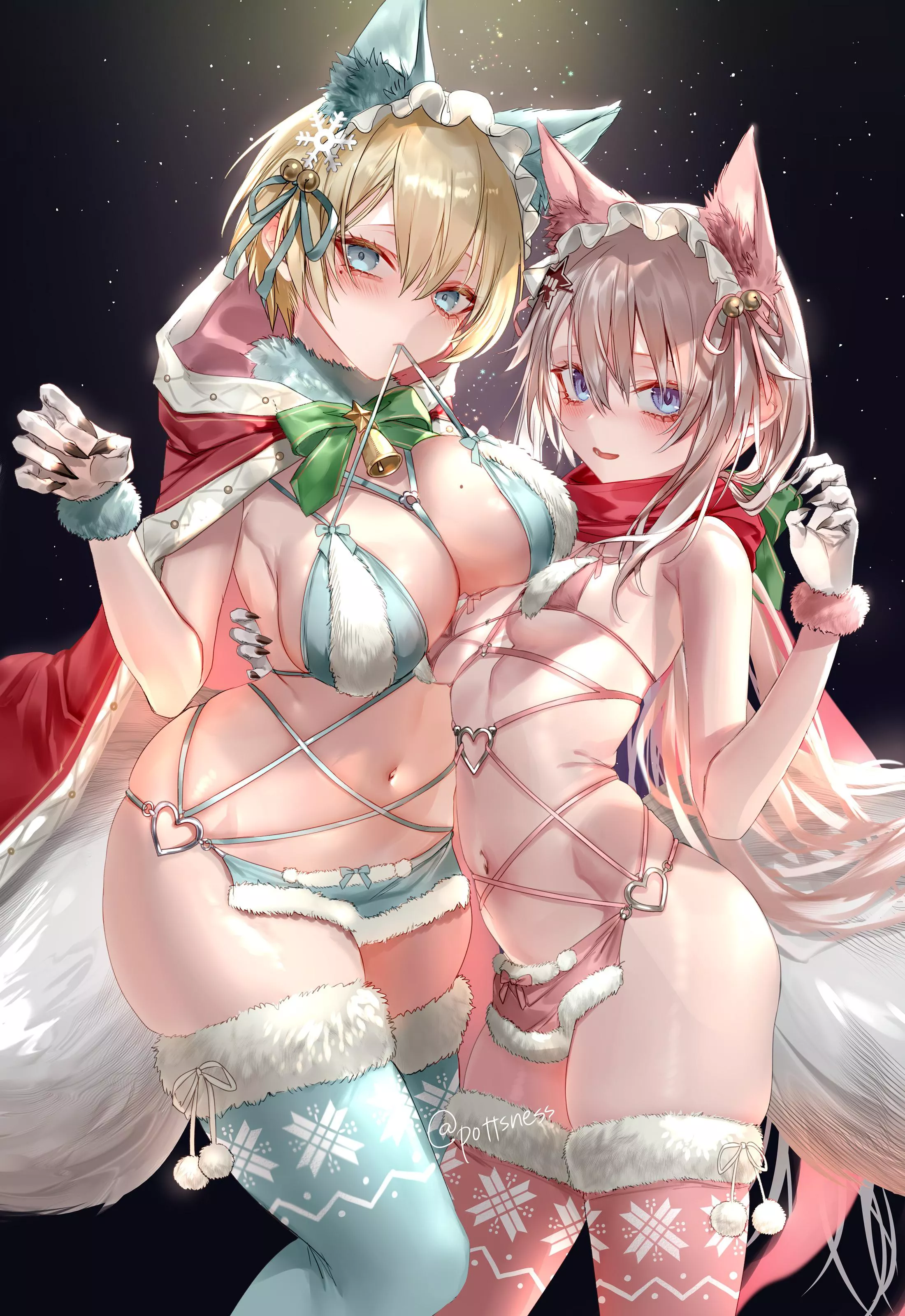 Festive Catgirls [Artist OC]