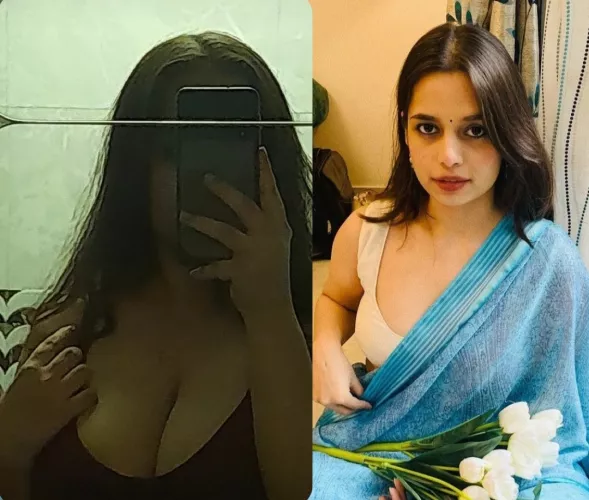 Finally ditched her pallu 🥵💦