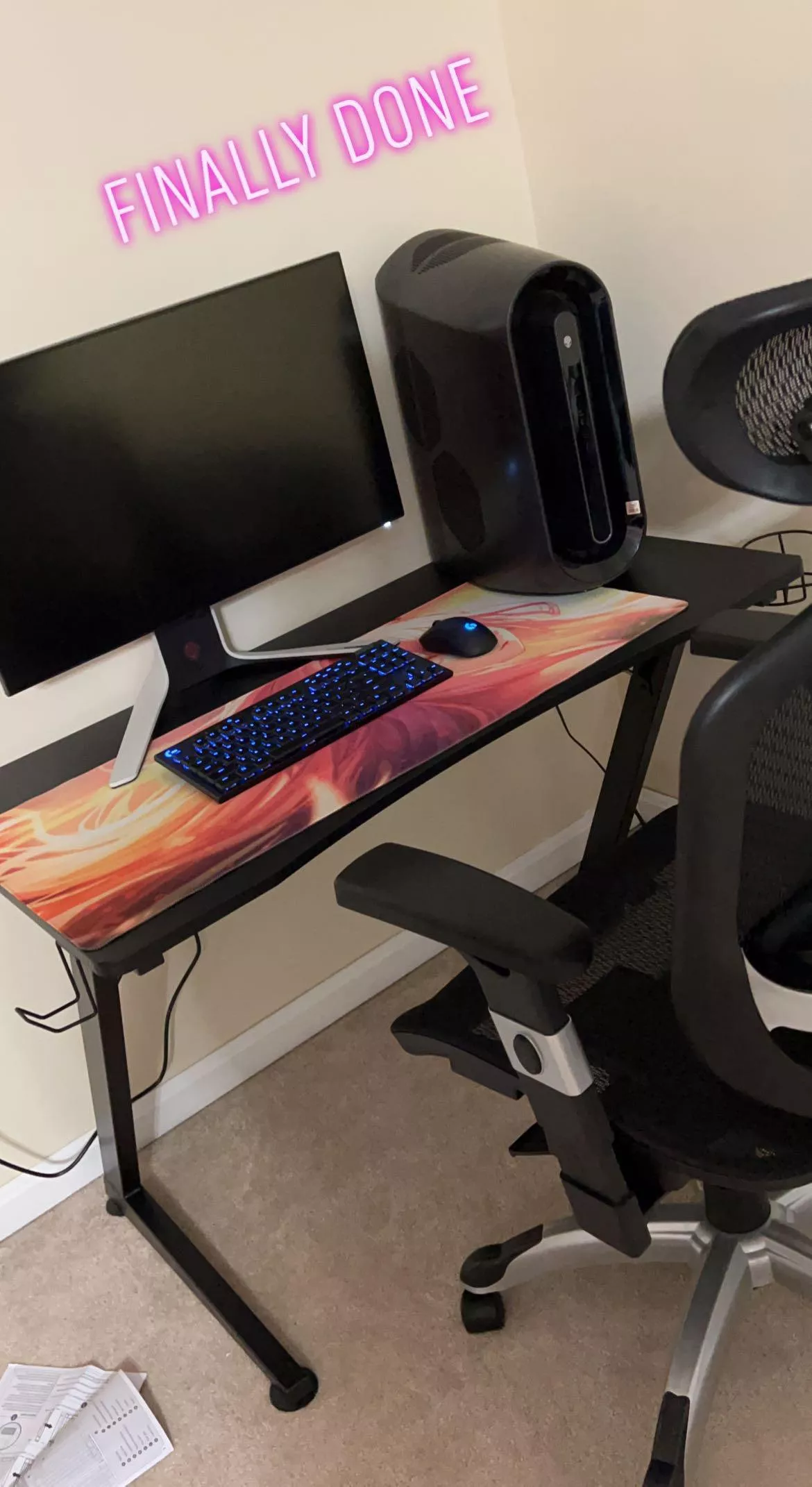 Finally got my gaming computer finished other than a cute pair of kitty headphones 😊