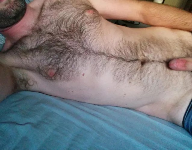 Find and tease my nipples under that hair