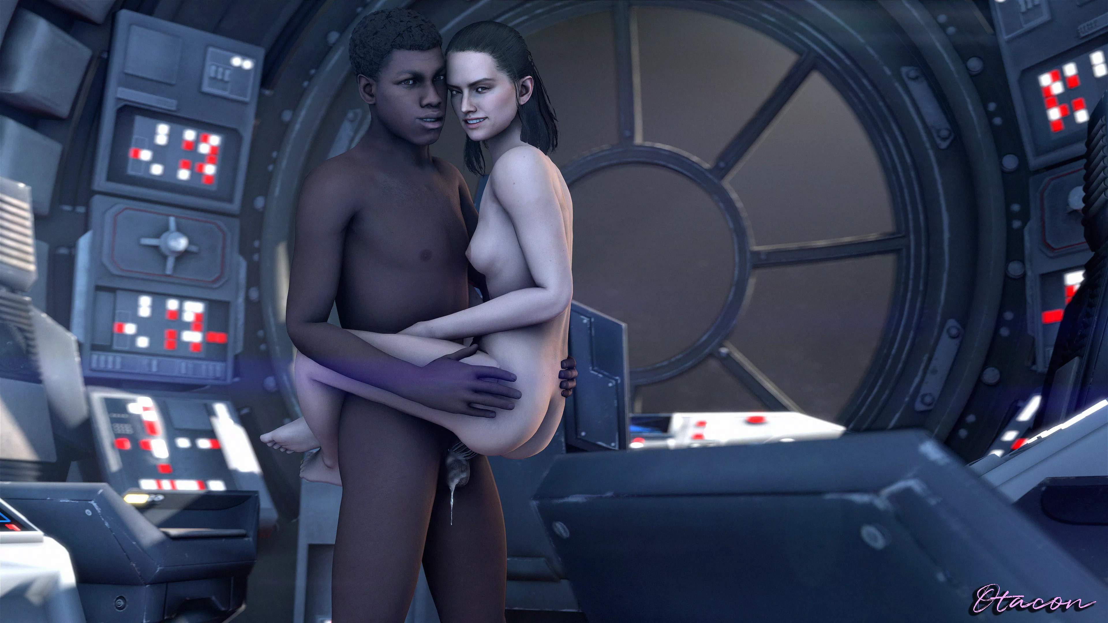 Finn creampies Rey and become one with the force together [Otacon]