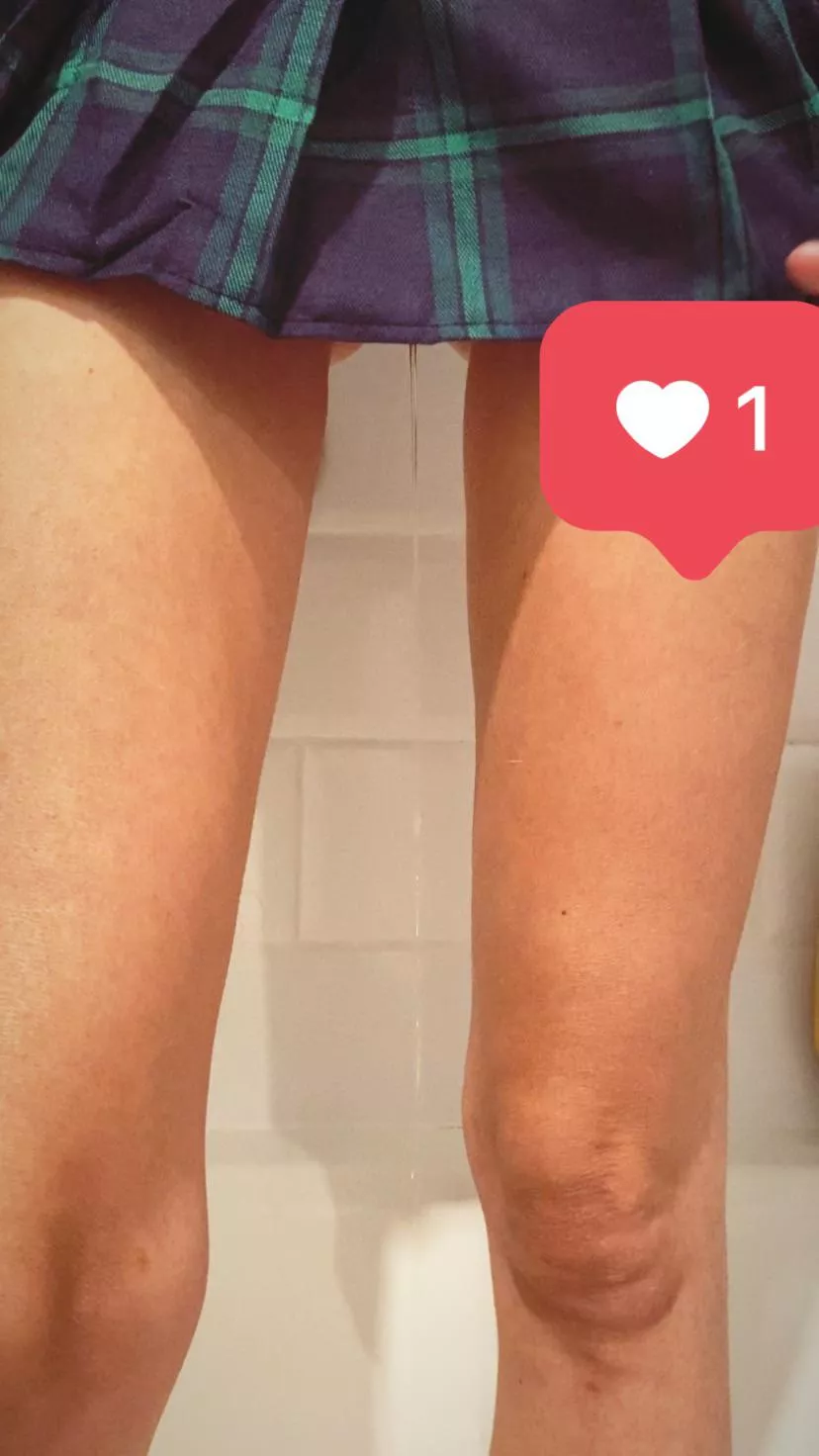First time peeing in my sexy little skirt?