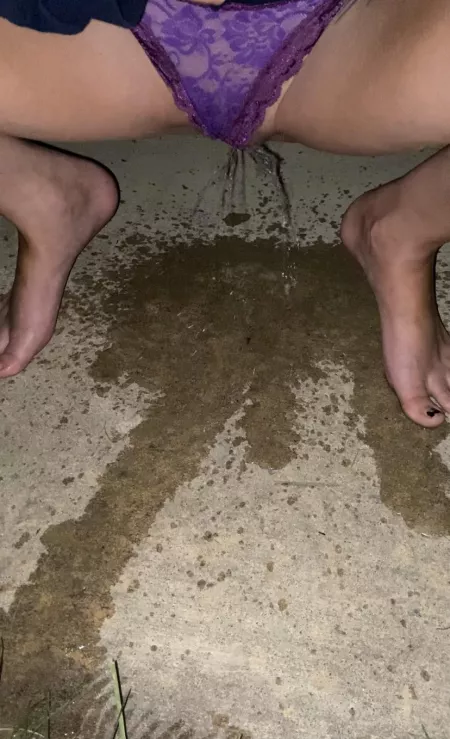 First time peeing outside and a car drives by?