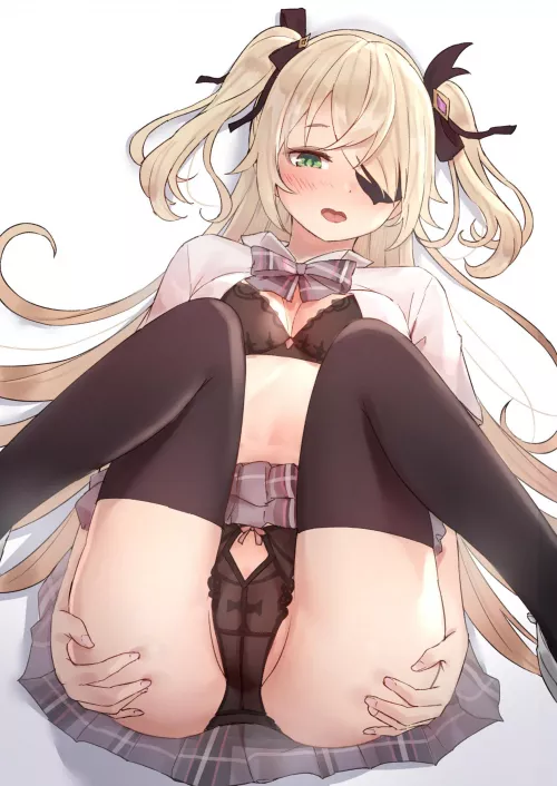 Fischl showing off her legs (koromotake) [Genshin Impact]