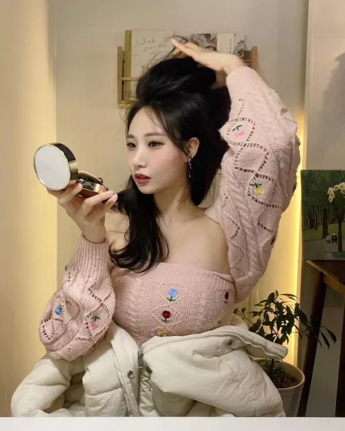 Fixing her hair Fixing her hair