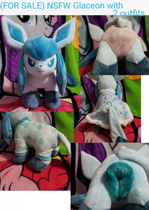 (FOR SALE) NSFW fuckable large Pokemon Glaceon with useable canine pussy/cookie and two outfits [F]
