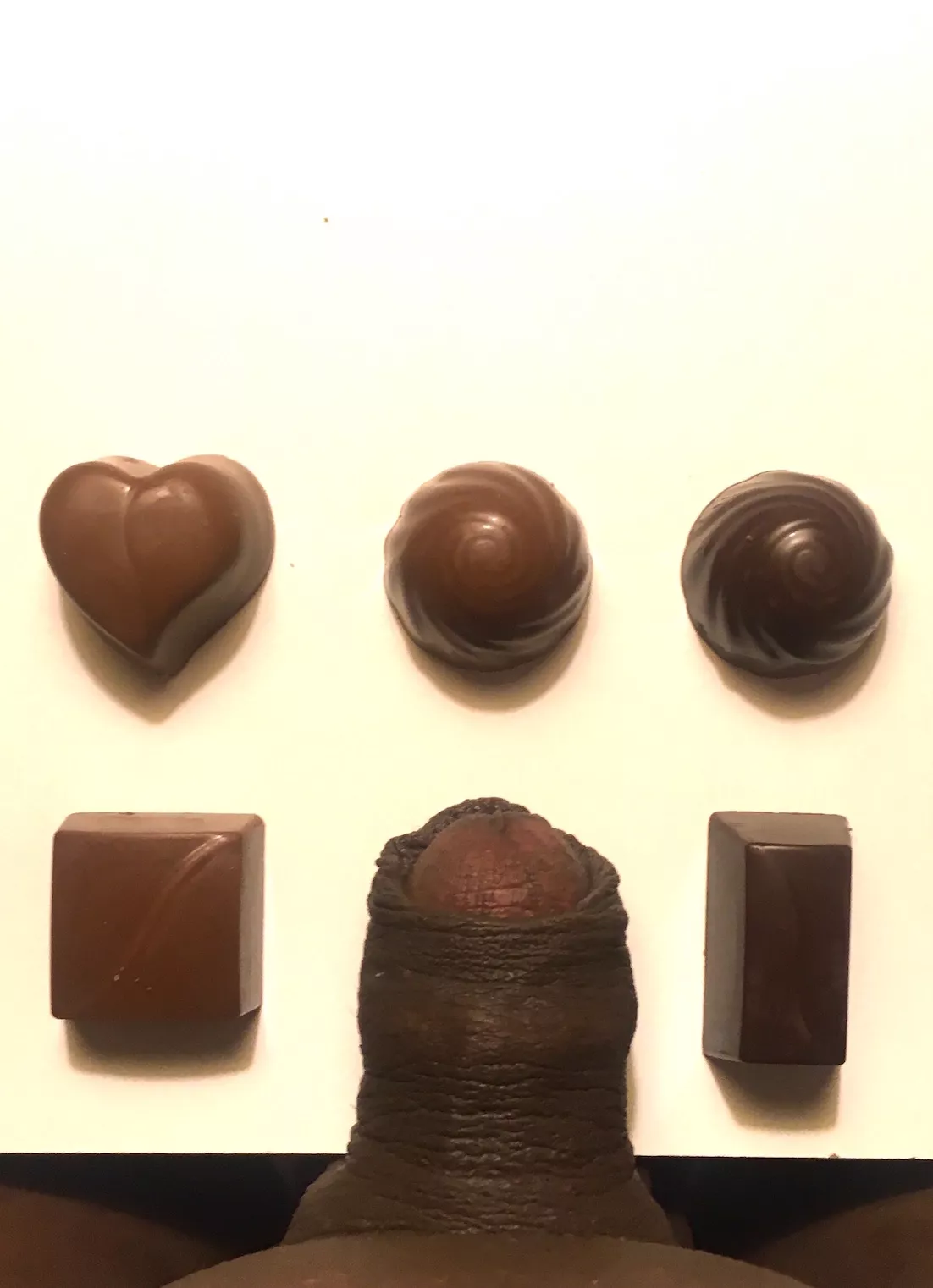 For Valentine's Day, a selection of small chocolates compared to my small chocolate For Valentine's Day, a selection of small chocolates compared to my small chocolate