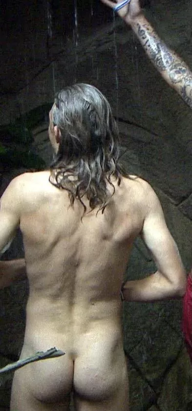 Former English footballer Jimmy Bullard, naked on I'm a Celebrity, Get me out of Here