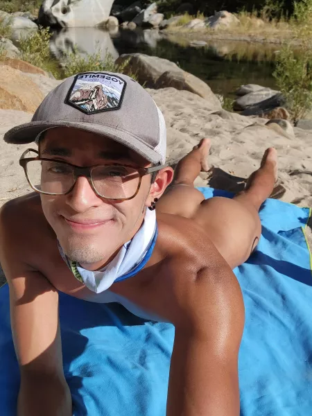 Found the nicest sand spot at the river Found the nicest sand spot at the river