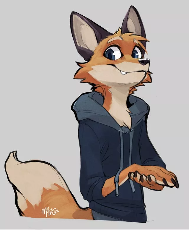 Found this lovely looking fox drawing, and I was wondering who drew this?? I can't find the artist anywhere I look. Signature on the tail may help