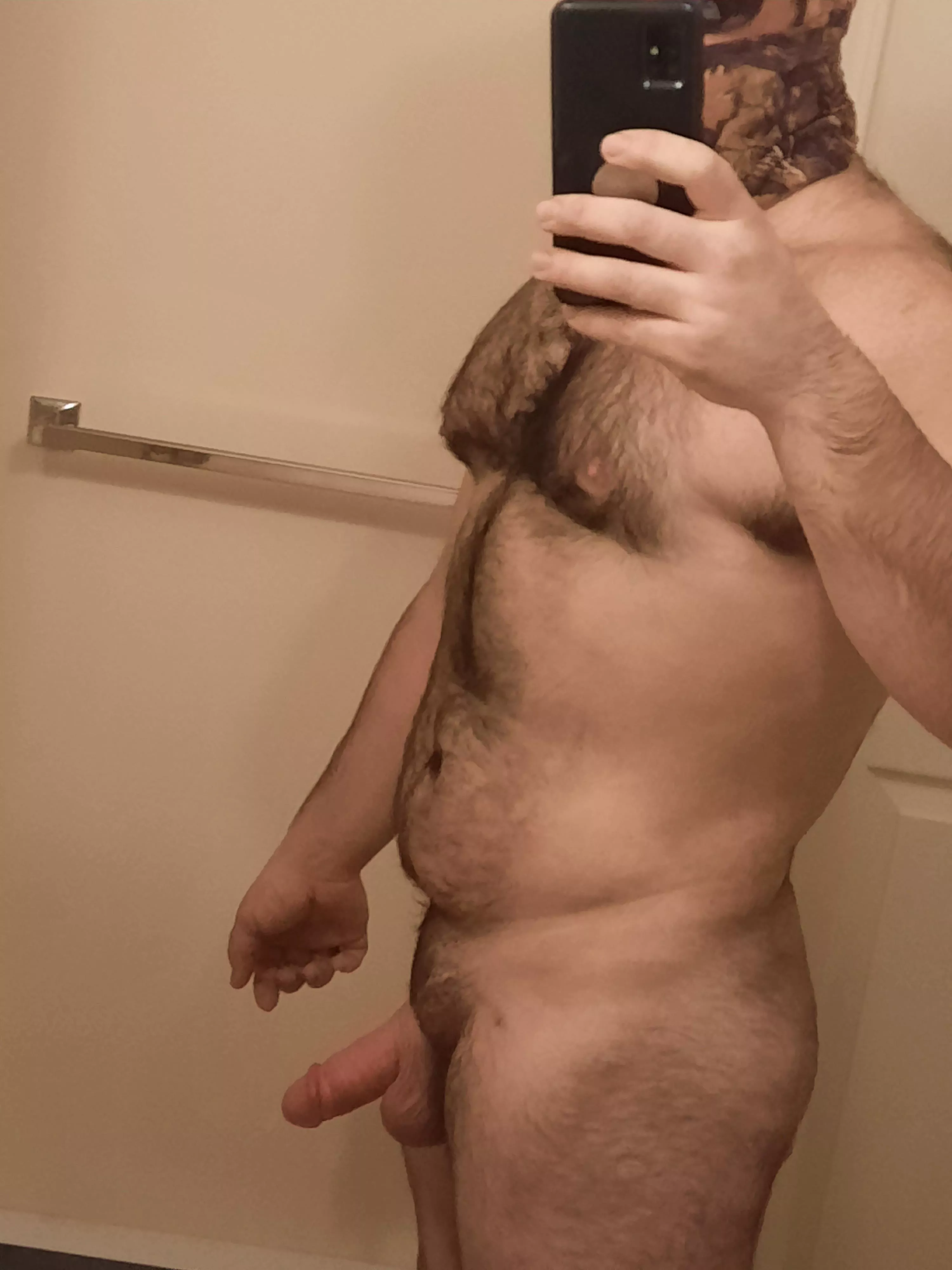 Fresh out the shower, first post, straight (m)
