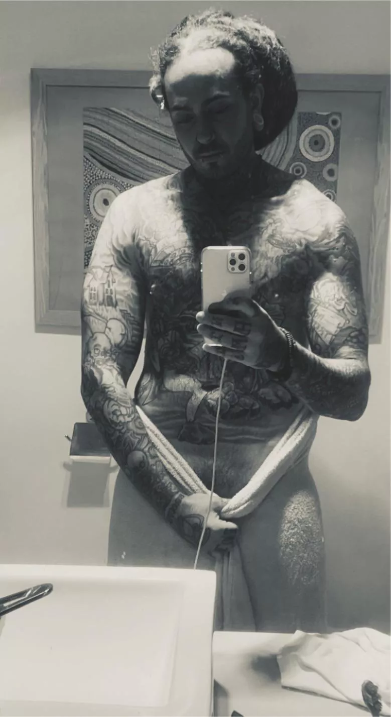 Fresh out the shower playing with black and white