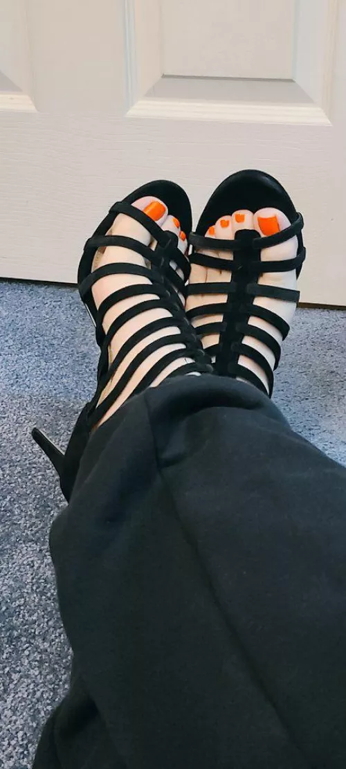 Fresh pedicure and heels