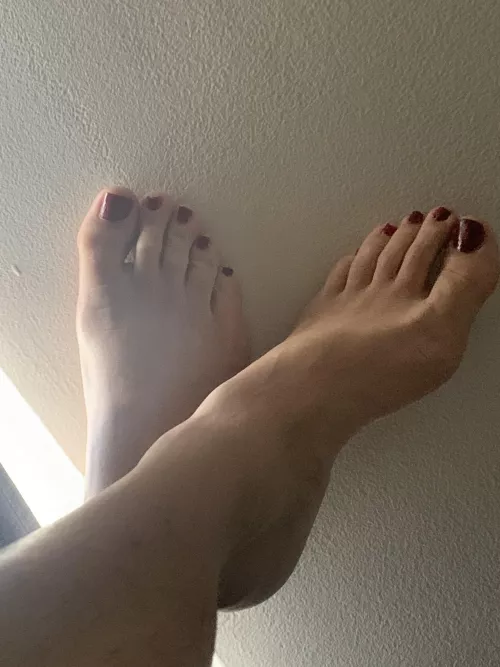 Freshly painted toes for the 1st time… what do ya think 🥰💋