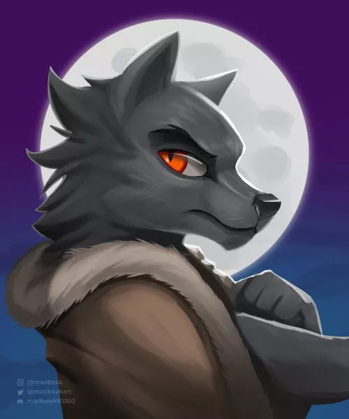 Full moon awoo! Art by me