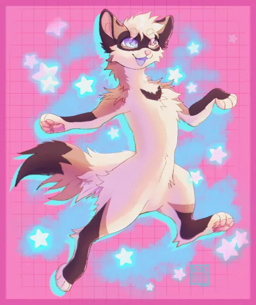 funky lil' ferret from a year ago [art by me]
