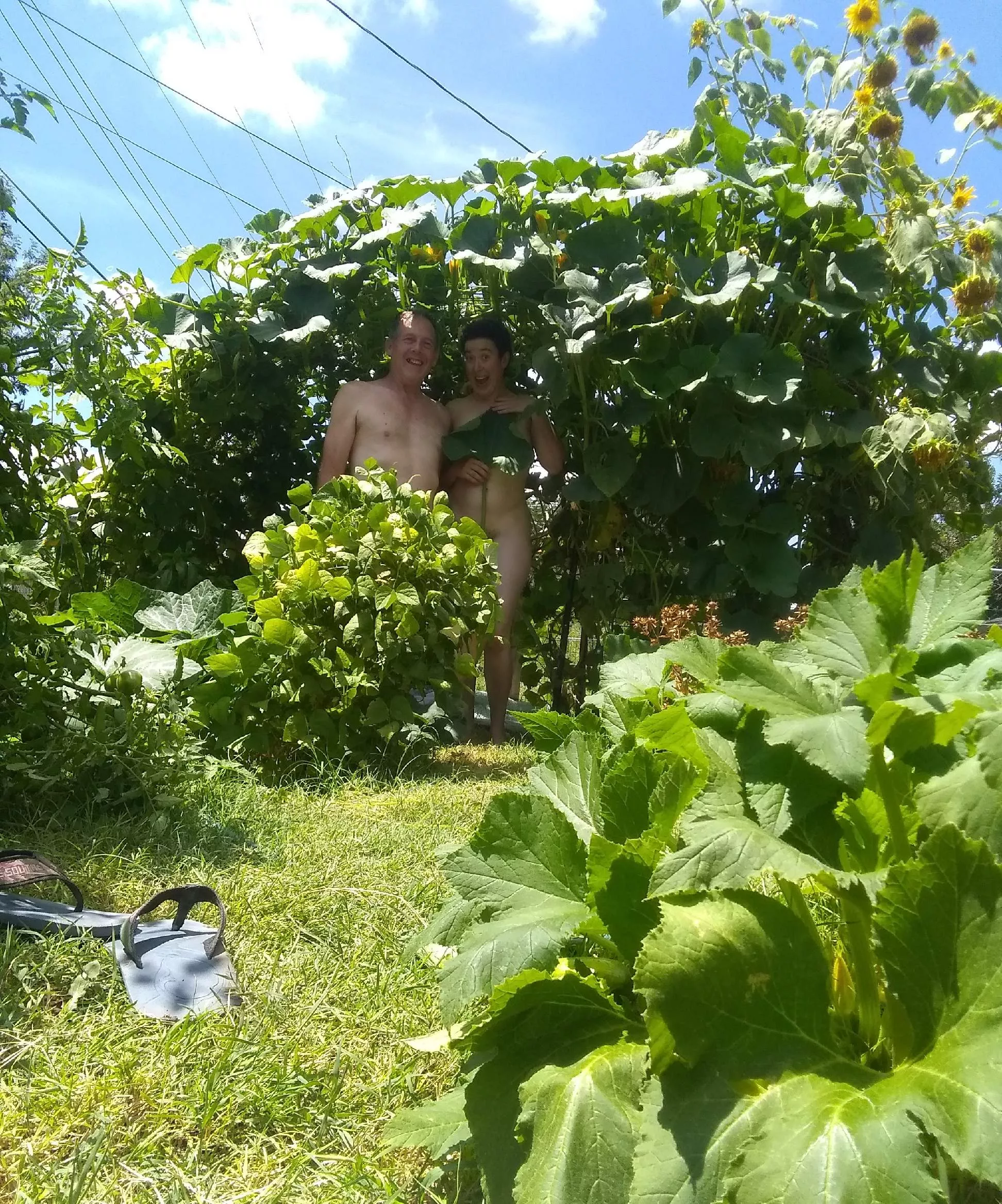 Gardening in the buff... Grab a hoe and jump in! Gardening in the buff... Grab a hoe and jump in!