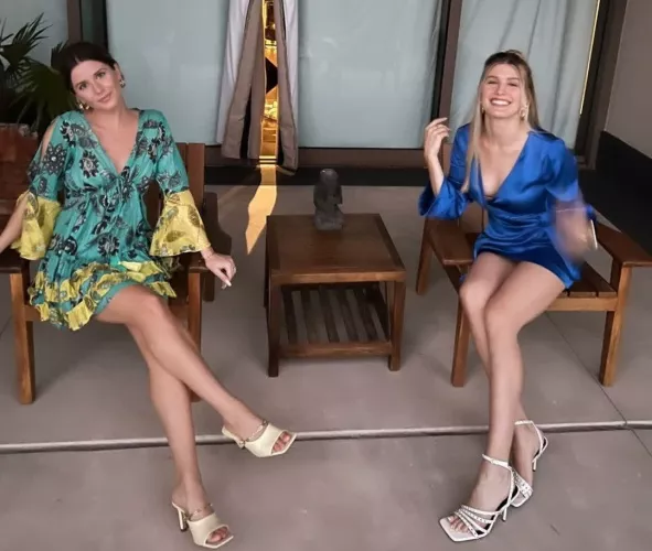 Genie Bouchard (right) and her sister Genie Bouchard (right) and her sister