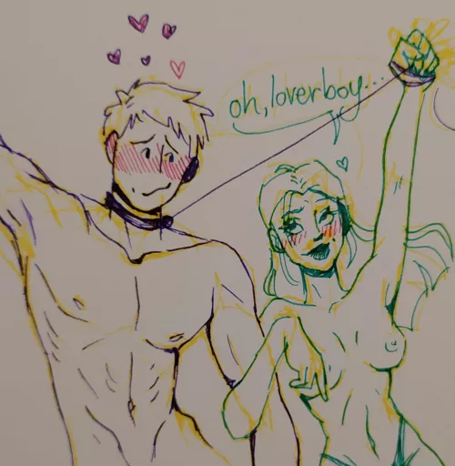 Gentle leash for her lover boy <3(OC)