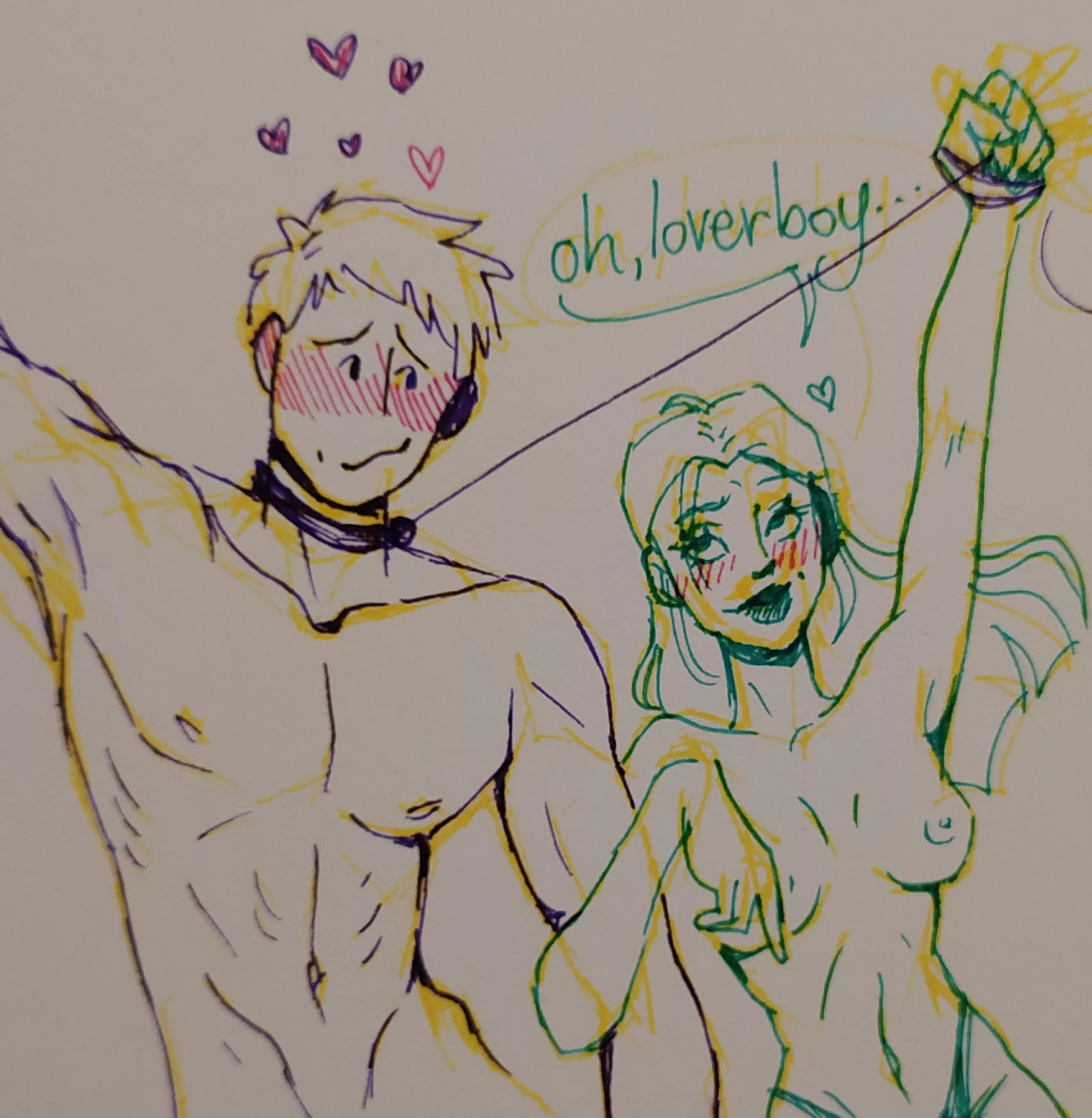 Gentle leash for her lover boy <3(OC)