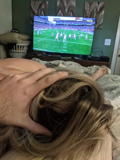 Get you a girl who sucks during the game Get you a girl who sucks during the game
