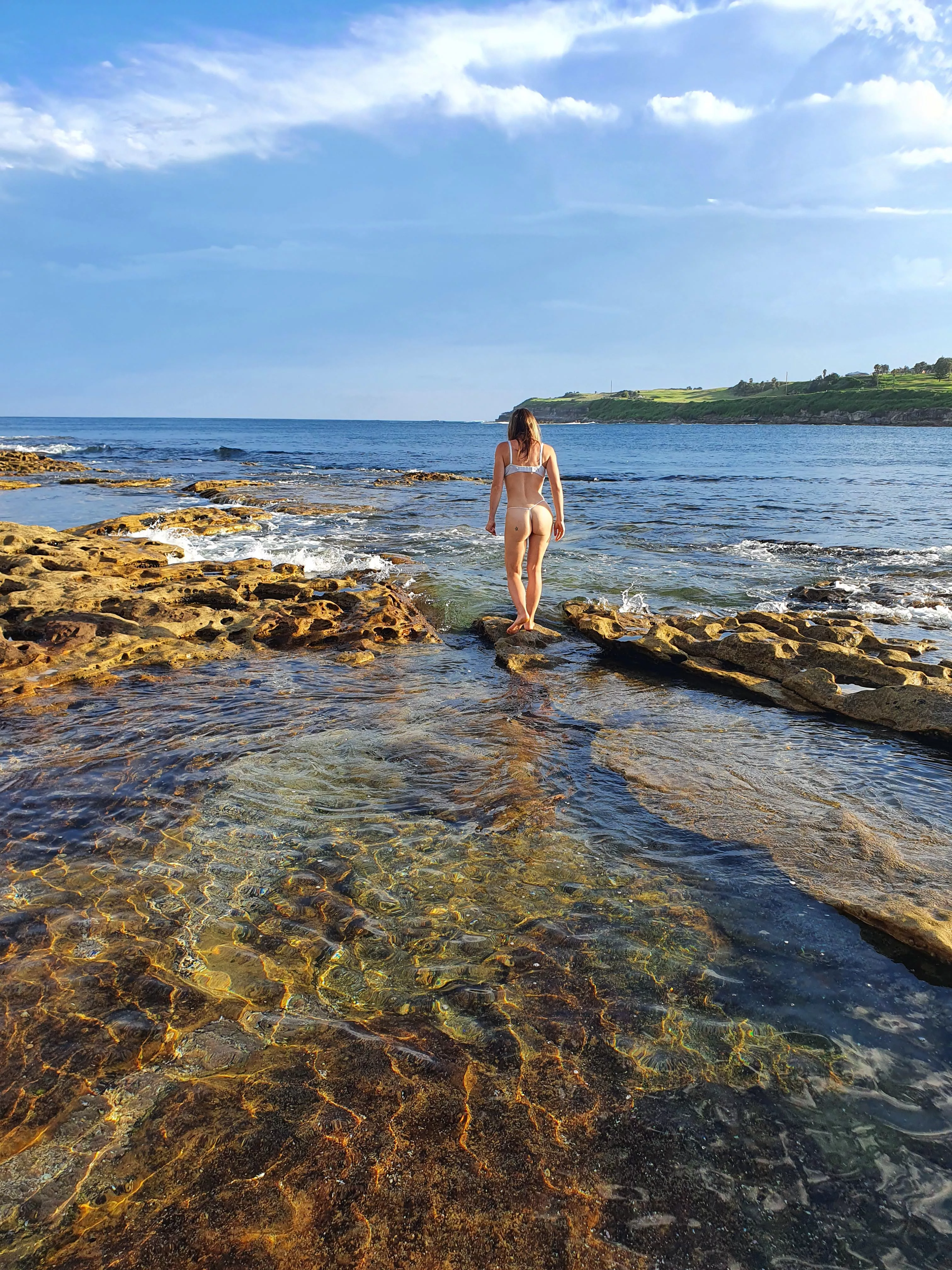 Getting down to my bra and thong just for fun [f]
