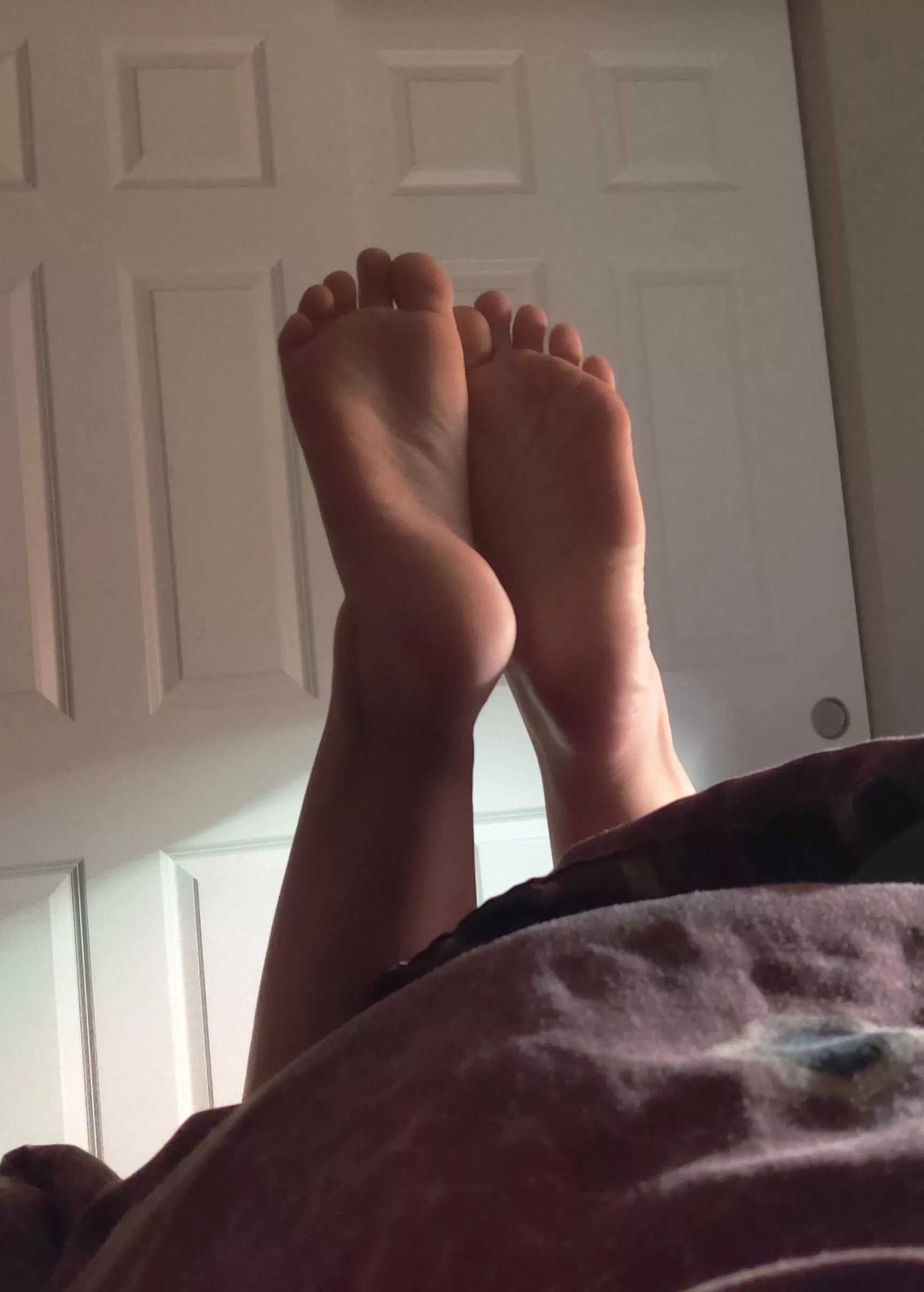 Getting ready for bed. Who will kiss my toes goodnight? Getting ready for bed. Who will kiss my toes goodnight?