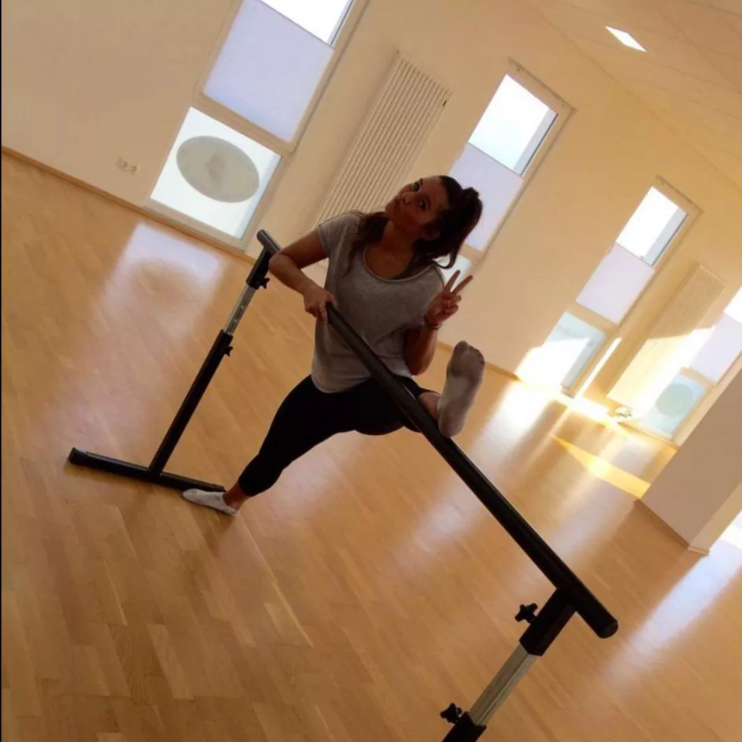 girl practicing in dirty ankle socks