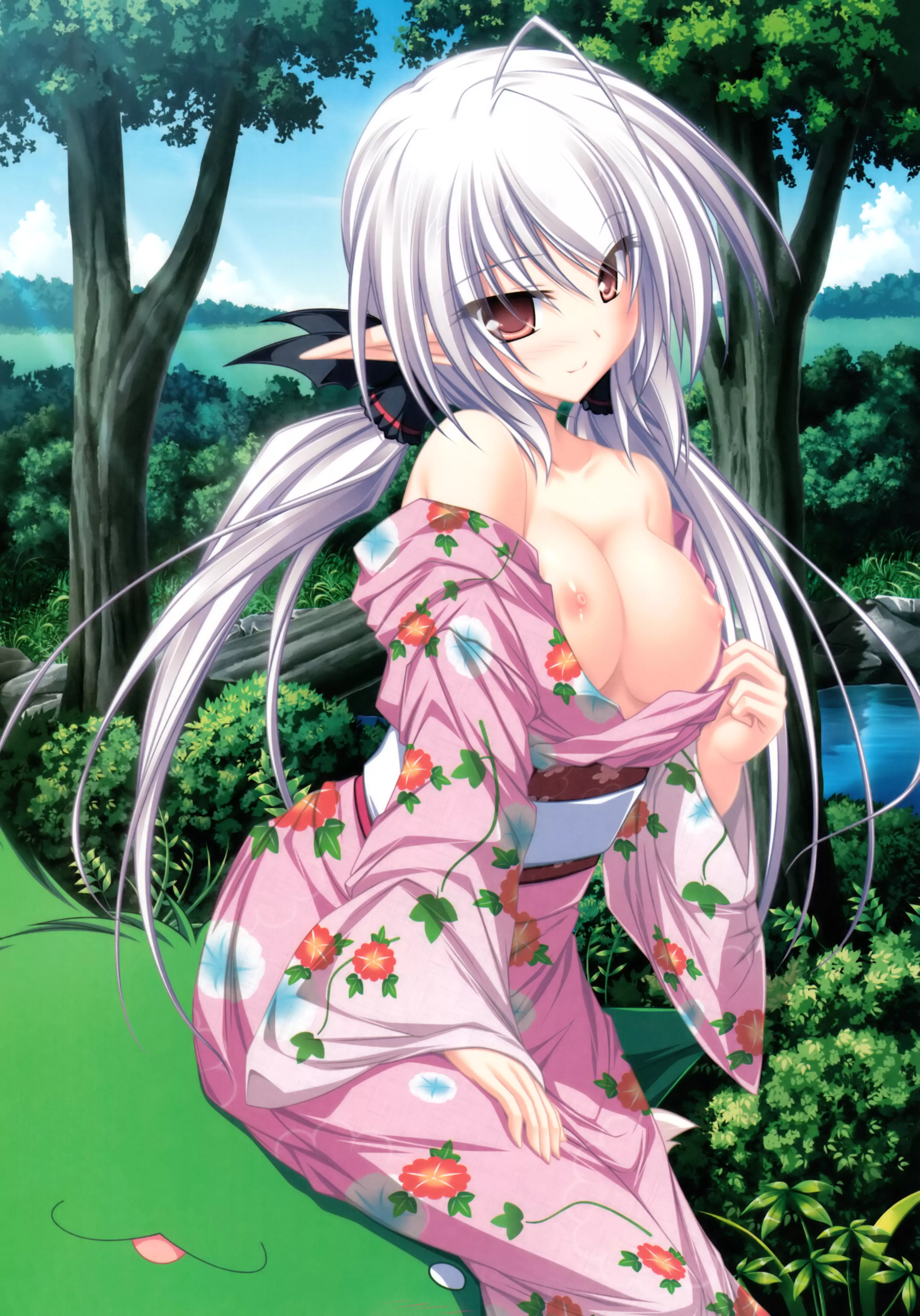 Giving A Peak Under Her Kimono Giving A Peak Under Her Kimono