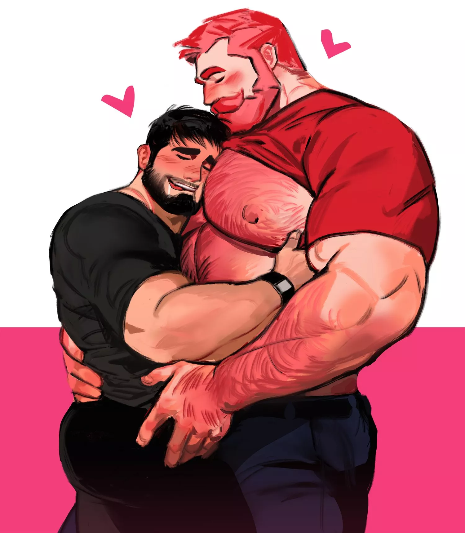 Giving him a nice hug