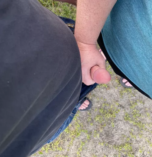 Giving it a quick and sneaky tug