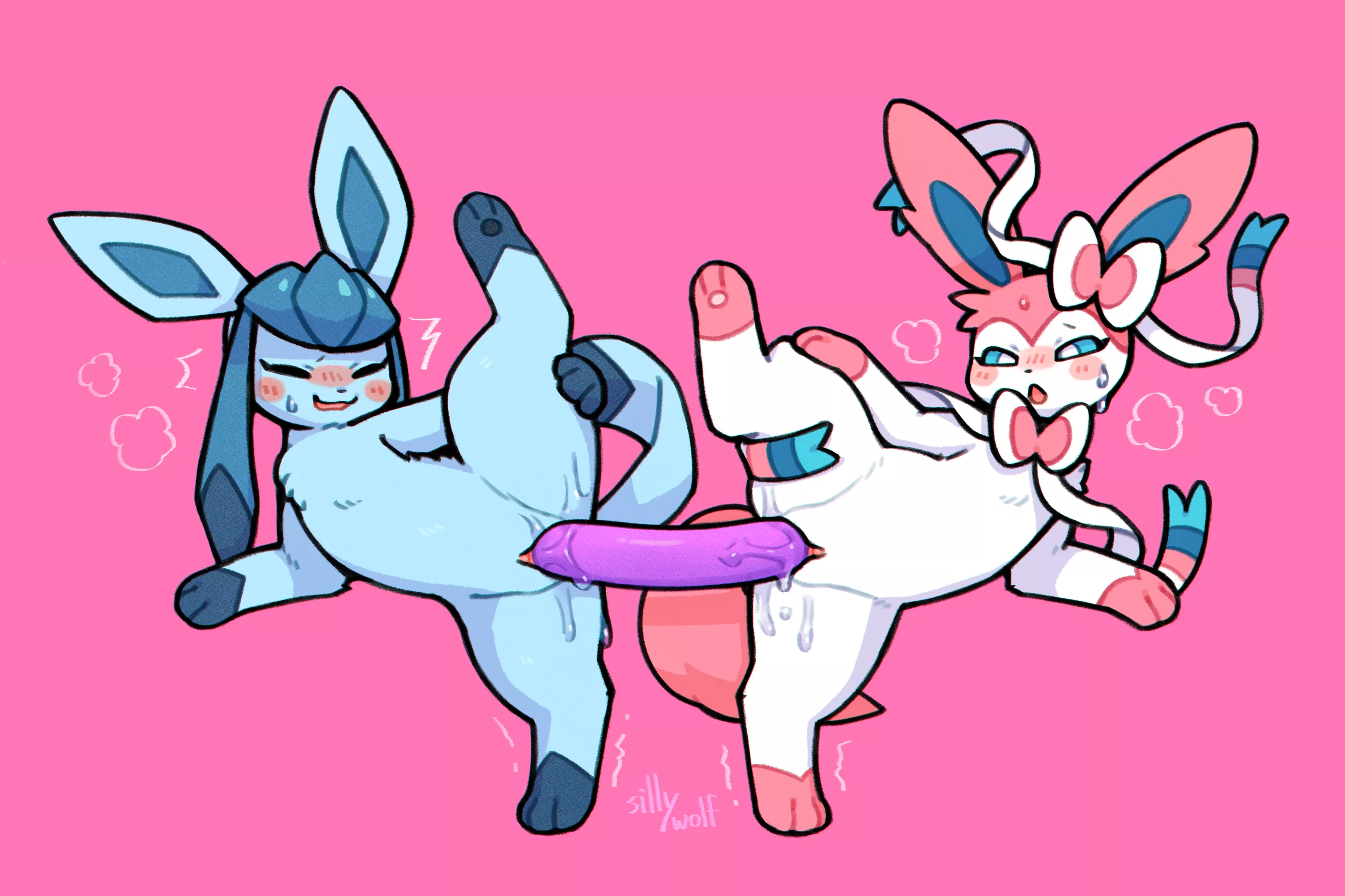 Glaceon and sylveon (sillywolf) Glaceon and sylveon (sillywolf)