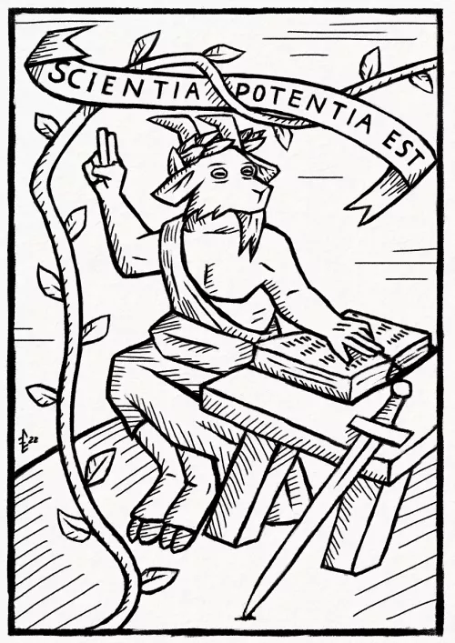 Goat of Learning (art by me, @nordicgeitur on Twitter)