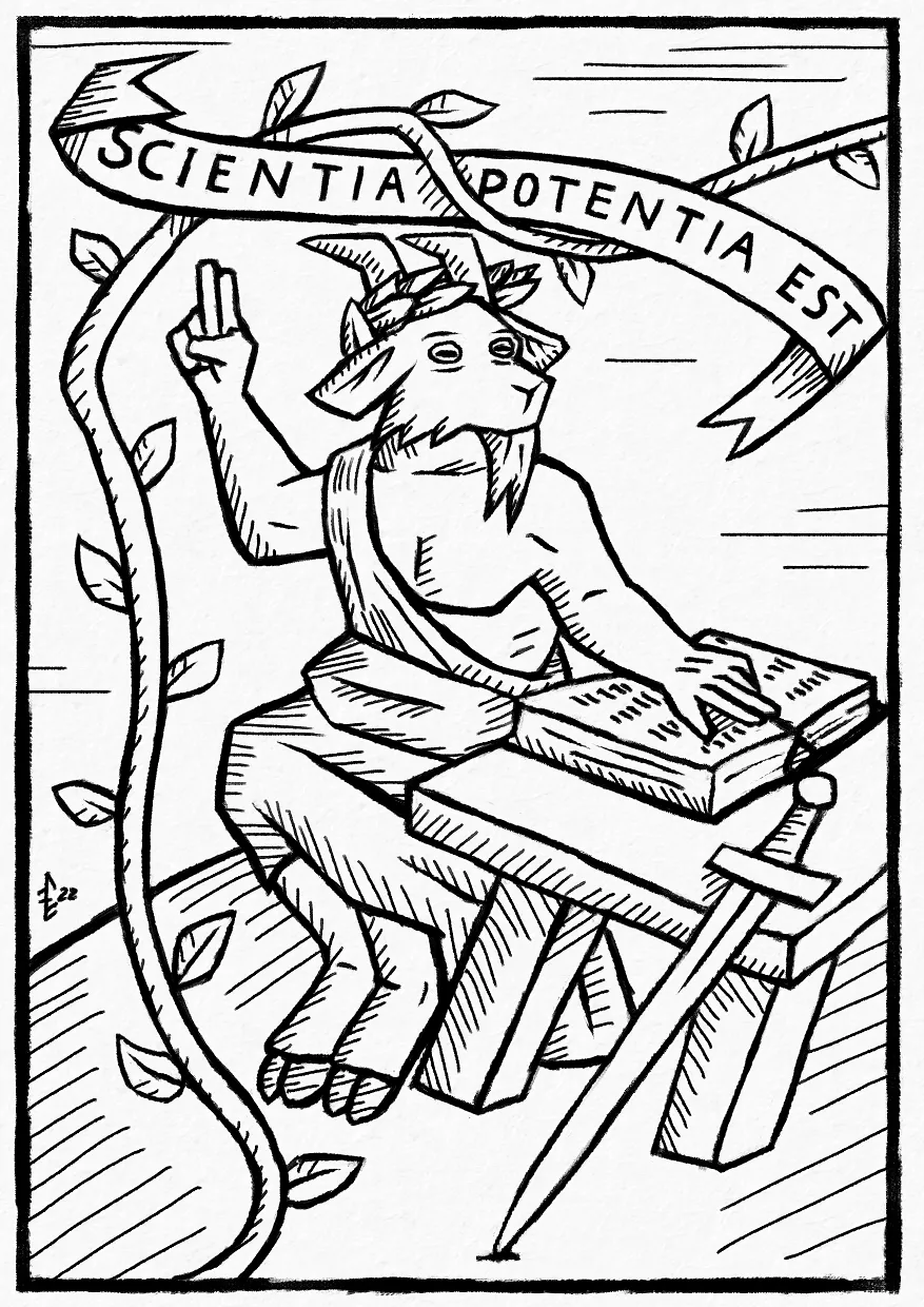 Goat of Learning (art by me, @nordicgeitur on Twitter)